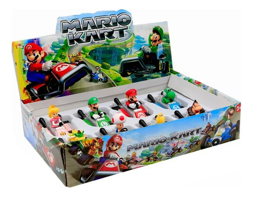 Super Mario Bros Kart Pull Bros Model Figura Juguete