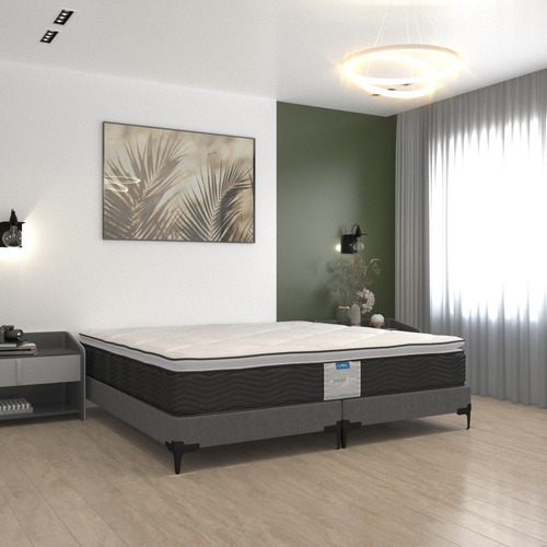 Colchón King Size Restonic Lumbar Foam Antibacterial Fresh Color Negro