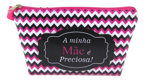 Nécessaire Feminina Média Estampada Presente Dia Das Mães Cor Chevron Pink