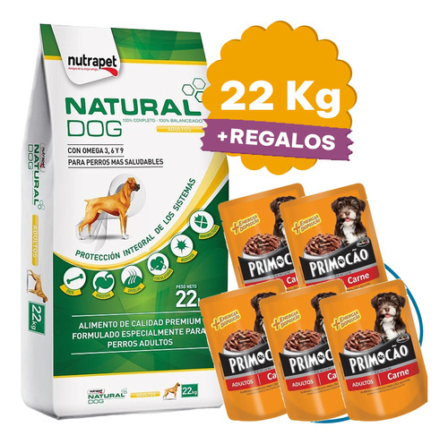 Comida Perro Adulto Natural Dog 22 Kg + Regalo + Envío