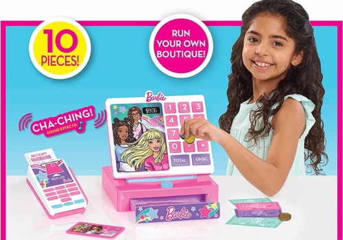 Barbie Play Caja Registradora De Efectivo Grande, Multicolor