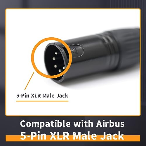 Adaptador De Auriculares Ga Dual Plug Para Airbus Xlr 5 Pin