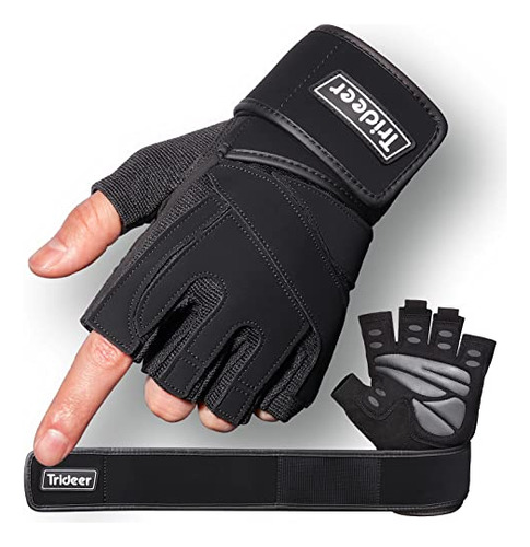 Padded Workout Gloves For Men - Gym Weight Lifting Glov...