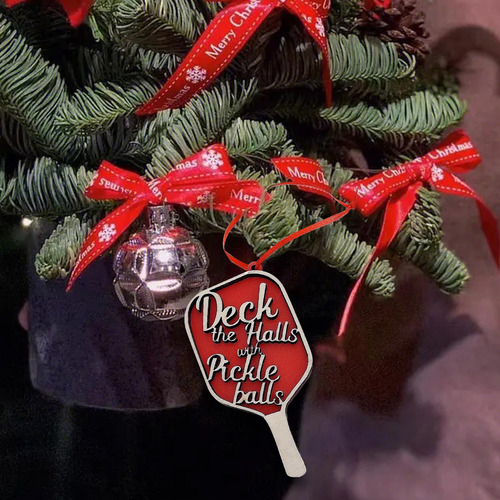 4 Adorno Navideño De Pickleball, Deck The Halls, Regalo