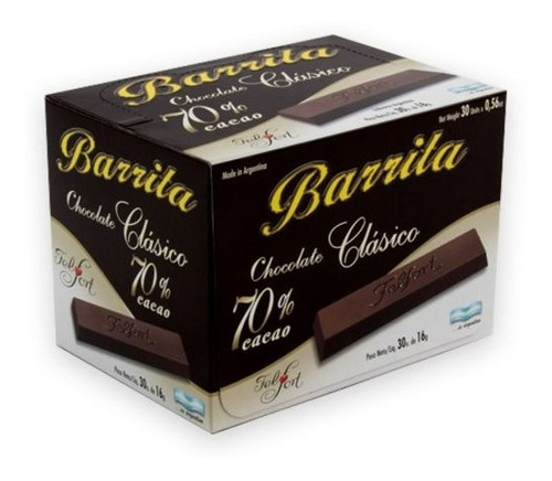 Caja X 30 Barrita Chocolate Clasico 70% Cacao Felfort - Dw