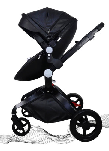 Carriola JST829 2023 Carriola Para Bebe Galactus 3 En 1 Lujo Baby Stroller Color Negro