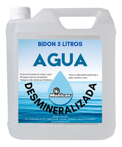 Agua Desmineralizada Bidon 5 Lts