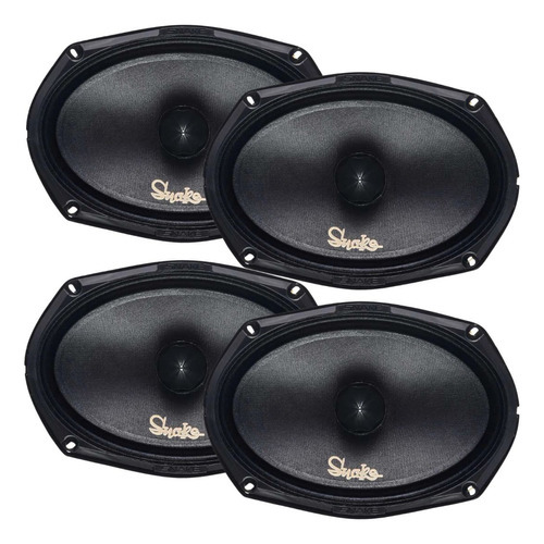 Kit 04 Alto Falante 6x9 Medio Grave Snake 260w Rms 4 Ohms