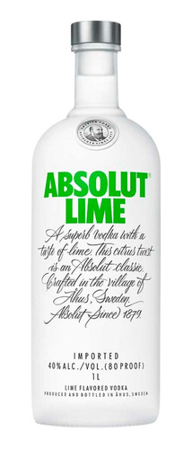 Vodka Absolut Lime Saborizado Lima Botella 750 Ml