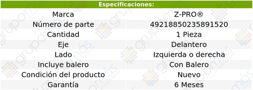 Maza Delantera Izq/der Z - Pro Starex L4 2.4l 2019_2020