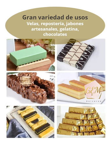Molde De Silicón Para Hacer Jabones Repostería 8 Barras