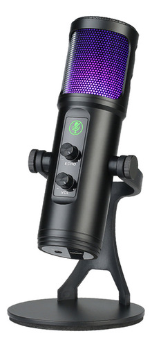 Micrófono Condensador Cardioide Usb Con Luces Rgb
