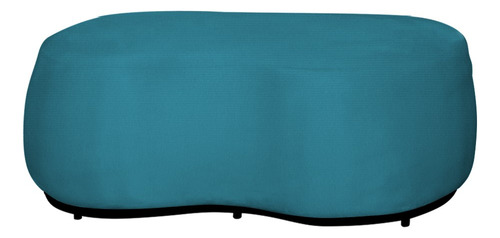 Puff Decorativo Beatriz Orgânico Crm Veludo Azul Turquesa Cor Suede Azul Tiffany