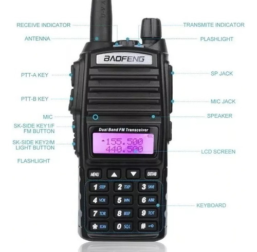 Kit 30 Rádios Comunicador Baofeng Walkie Talkie Uhf/vhf Uv82