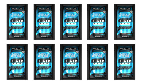 10 Sachês Shampoo Escurecedor 3 Em 1 C/ 15g Tróia Hair