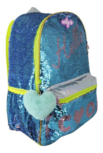 Imagen 2 de 5 de Mochila Lentejuela Reversible Primaria Wilys Wt274