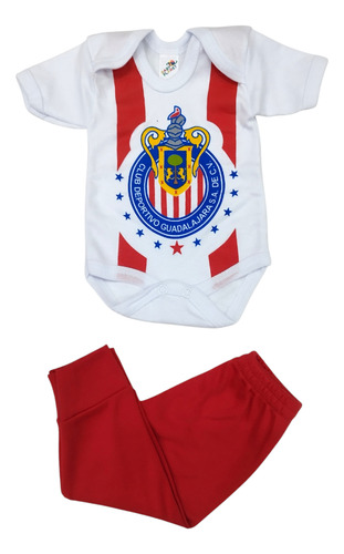Set Pañalero Y Pantalón Algodón Chivas Del Guadalajara Bebé