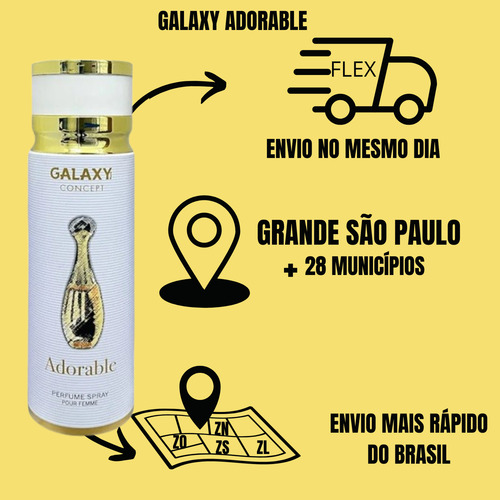 Perfume Árabe Presente Namorada, Mãe, Ficante, Amiga Feminino Adorable Galaxy 200ml Perfume Corporal Importado Cheiro De Grife Alta Fixação E Projeção