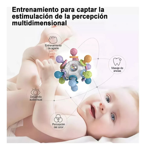 Juguete Sonaja Mordedera Estimulación Sensorial Dentición Bo Color Lisa