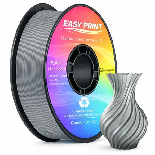 Filamento Pla + High Speed Para Impressão 3d Rolo 1kg Easy Print 3d Cor Cinza