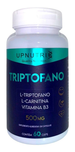Triptofano 500mg C/ L-carnitina E Vitamina B3 - 60 Cápsulas Sabor Sem Sabor