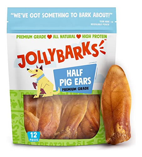 Jollybarks - Orejas De Medio Cerdo Para Perros De 6 Pulgadas