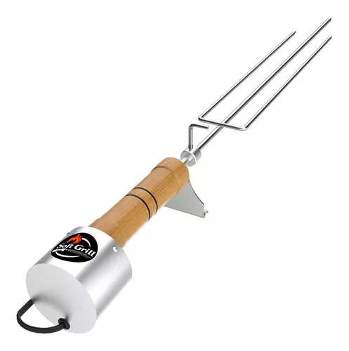 Espeto Giratório Elétrico 110V Inox Para Churrasqueira é só na Pesque Fácil  - Soluções Para Pesca com