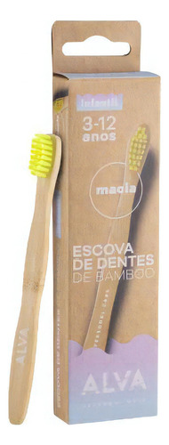 Kit 2x: Escova Dental Bambu Infantil Alva 1 Unidade