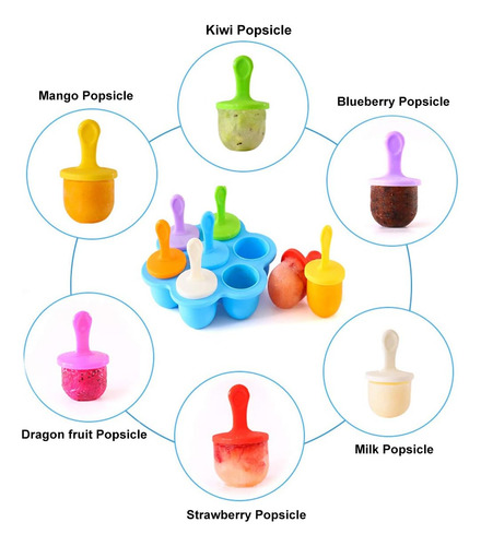 Moldes De Hielo Silicona Para Hacer Helado Casero Azul