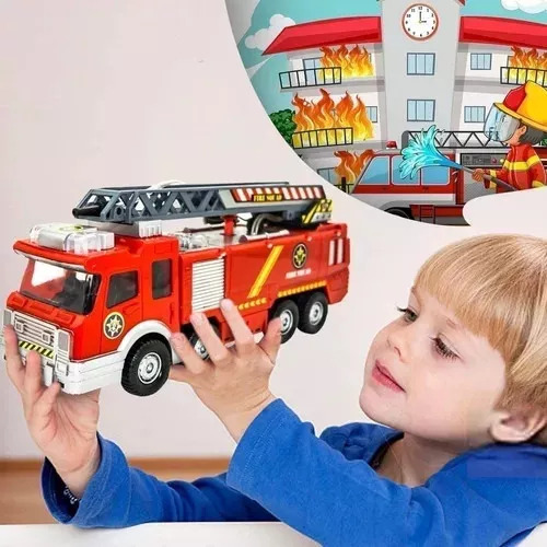 Camión De Bomberos For Niños Con Agua Pulverizada Y Sonido