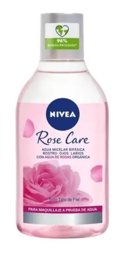 Nivea Rose Care Agua Micelar Bifasica X 400 Ml