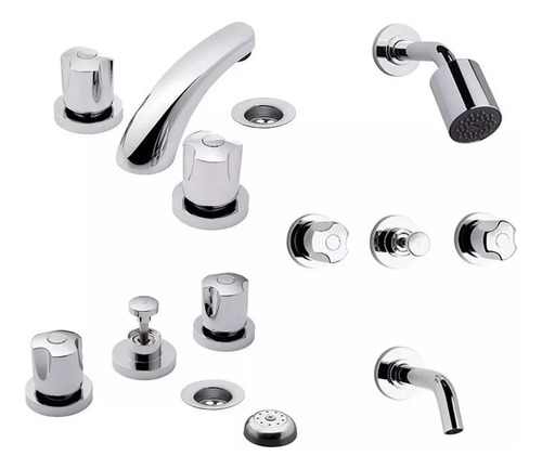 Imagen 4 de 10 de Combo Baño Completo Sanitarios Kit Griferia Fv Vanitory