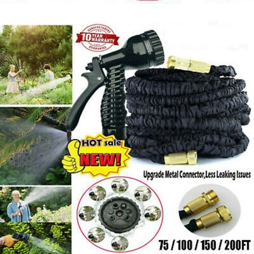 Imagem 5 de 5 de Mangueira Expansivel Gigante 30 Metros Black Encaixe Dourado