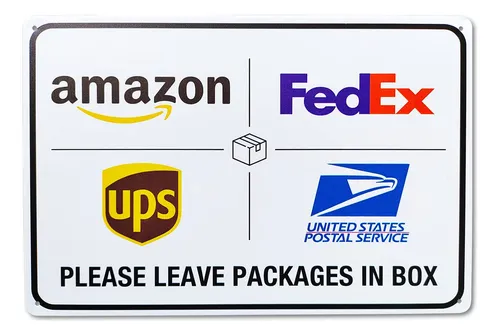 comprar Señal Entrega Please Leave Package In Box Letrero Metal 8 40