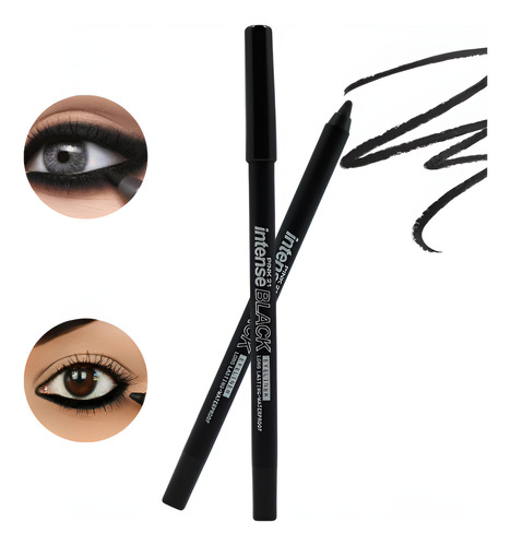 Lápiz Delineador Ultra Soft Pink 21 Intense Black Smokey Acabado Mate Color Negro