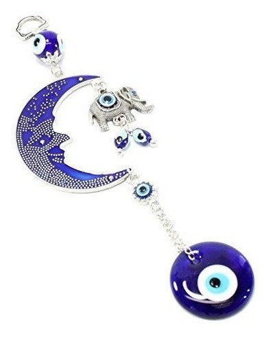 Imagen 1 de 3 de Turco Azul Mal De Ojo (nazar) Luna Y Del Elefante Amuleto Co
