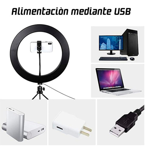 Imagen 5 de 10 de Aro De Luz Led 26 Cm 3 Luces Anillo Maquillaje Ring Youtuber