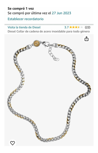 Diesel Collar De Cadena De Acero Inoxidable