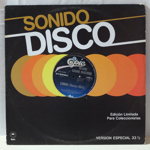 Miami Sound Machine Conga Remix Single Lp Nacional 1985