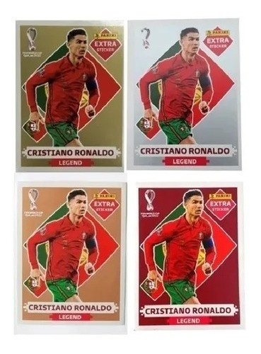 Kit 4 Figurinhas Legend Especial Cristiano Ronaldo Copa 2022