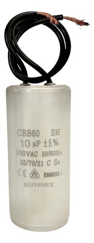 Capacitor Condensador Redondo 10mfd 10uf 250v Cable