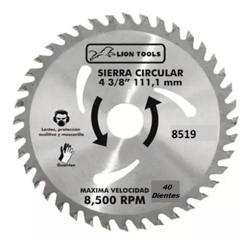 Disco Para Sierra Circular 4 3/8 40 Dientes Lion Tools