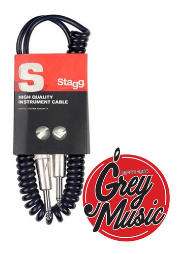 Cable Stagg Sgcc6dl 6 Mts Plug-plug Standard Espiralado 6mm