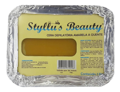 Styllus Beauty Cera Depilatória Amarela 1kg +lenços Com 100