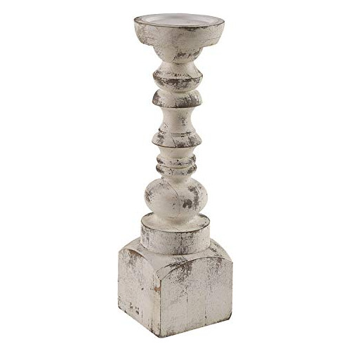 Brighton - Candelabro De Madera (15.0 In), Color Blanco