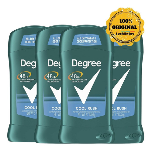  Kit Com 4 Desodorante Degree Men Cool Rush Importado