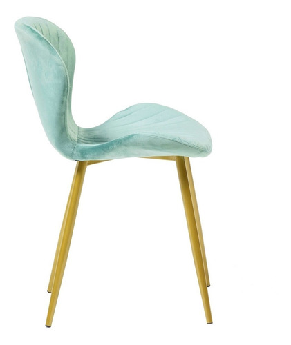 Imagen 5 de 6 de Silla De Comedor Velvet Terciopelo Patas Doradas