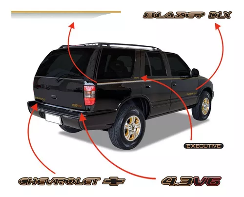 Kit Faixa Blazer Dlx Executive 1999 4.3 V6 Adesivo Dourado