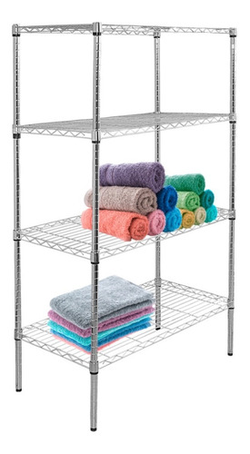 Estanteria 4 Estantes Metalico Cromado Rack Multiuso Cocina