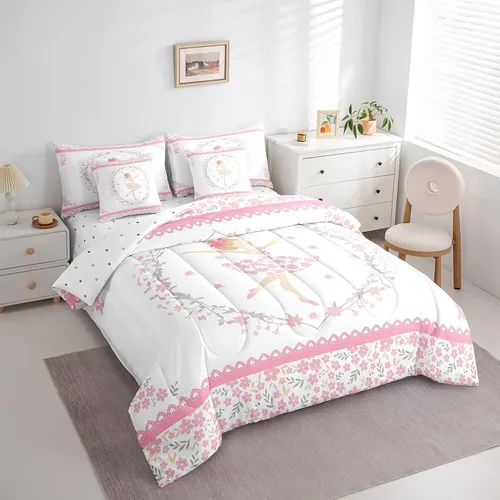 Feelyou Juego De Cama Para Niñas De Ballet, Juego De Edredón